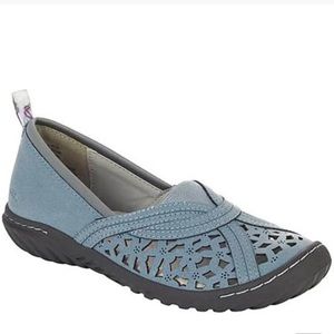 Blue mocasines!